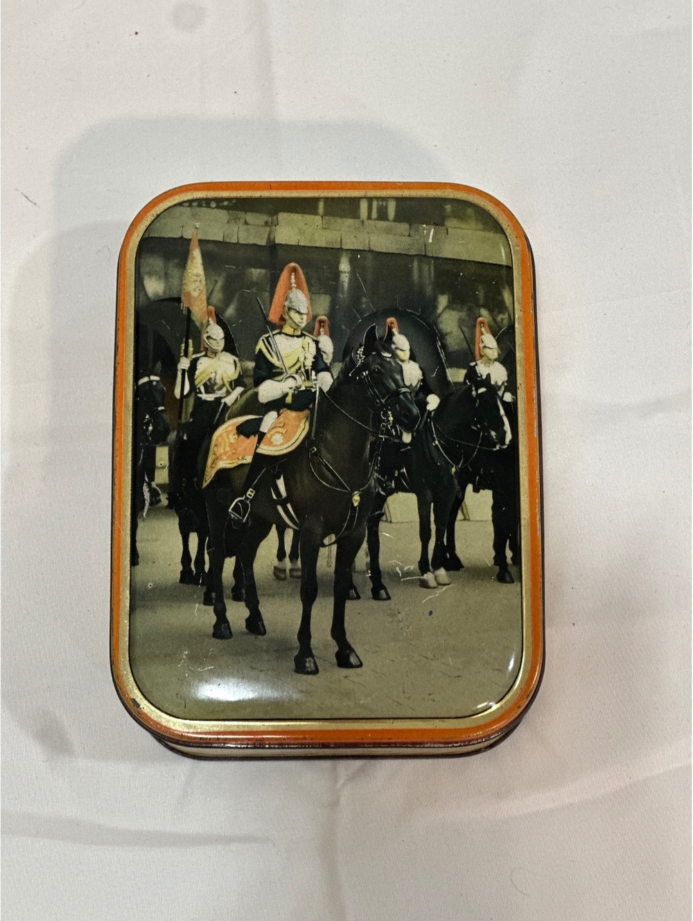 Vintage Edward Sharp & Sons Ltd Toffee Tin with Horse Guard Design, Made in Maid